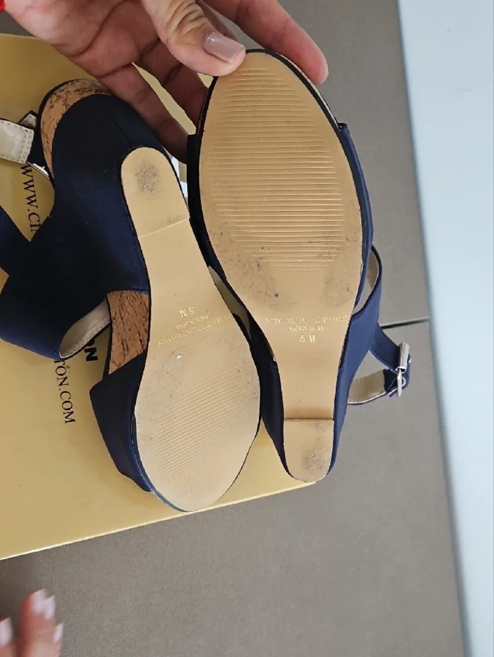 Cinderella Navy Open-Strap Wedge Sandals